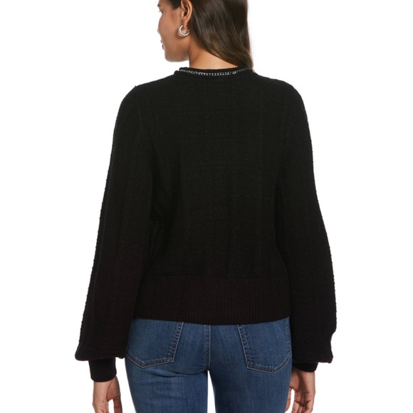 Ella by Rafaella Women's Petite Chain Trimmed Sweater - Picture 4 of 13